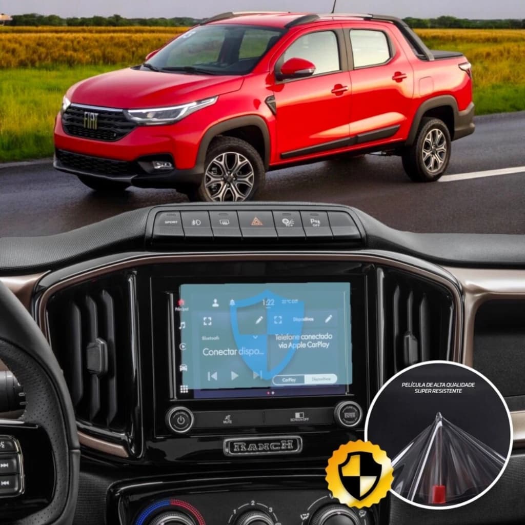 Fiat Strada Película Multimídia Protetora Hydrogel Hd Premium