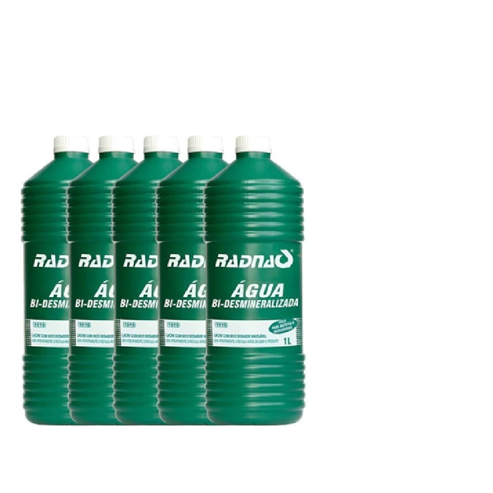 kit 04 litros Agua Bi Desmineralizada bidesmineralizada para Bateria E Radiador Radnaq 1 litro