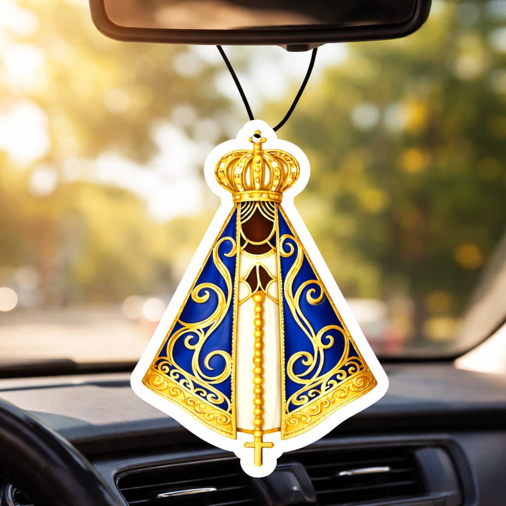 12x Aromatizante Automotivo Nossa Senhora Cheirinho de Carro Odorizador Automotivo ( Tipo Pinheiro )