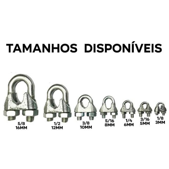 Clips Grampo P/cabo De Aco  Academia com 10 unidades.