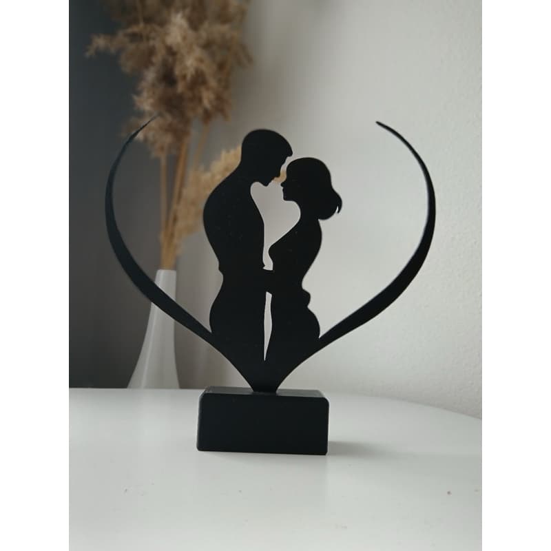 Escultura Casal em Silhueta – Amor Eterno