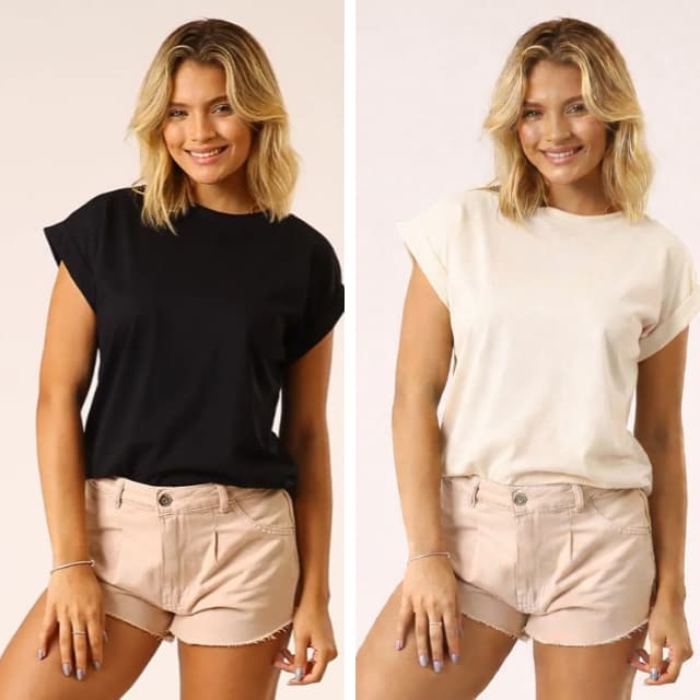 Kit 2 ou unidade Blusa Feminina Muscle Tee T Shirt Algodão Basica Camiseta Lisa