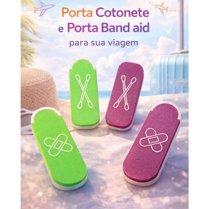 Porta cotonete, Porta band aid - Organizador de Cotonete, Organizador Band aid, Portátil para Viagem, Enfermagem