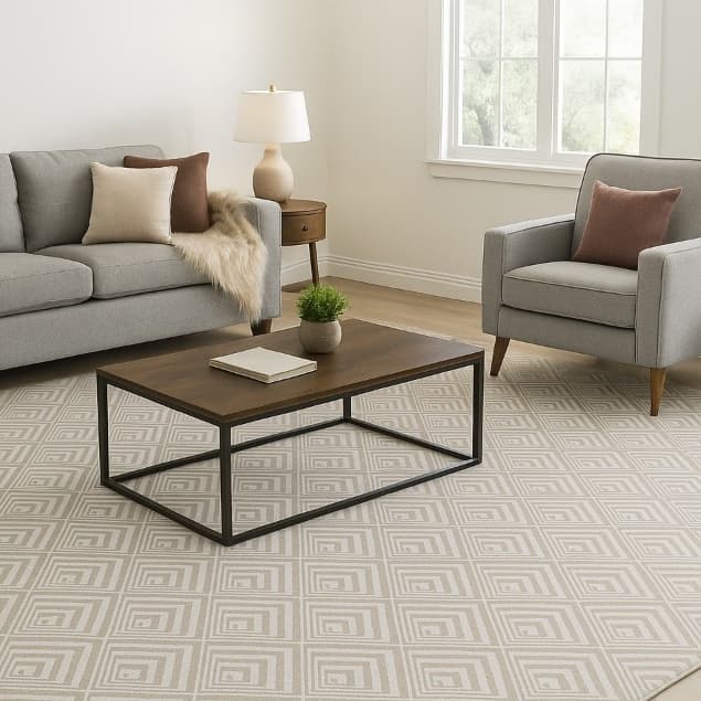 Tapete Boho 2,50 M X 2,00 M Facíl de Limpar Para Quarto Sala Escritório Luxo Sofisticação