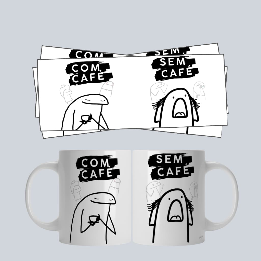 Caneca Personalizada Flork -  Com Café / Sem Café – Caneca Engraçada 325ml