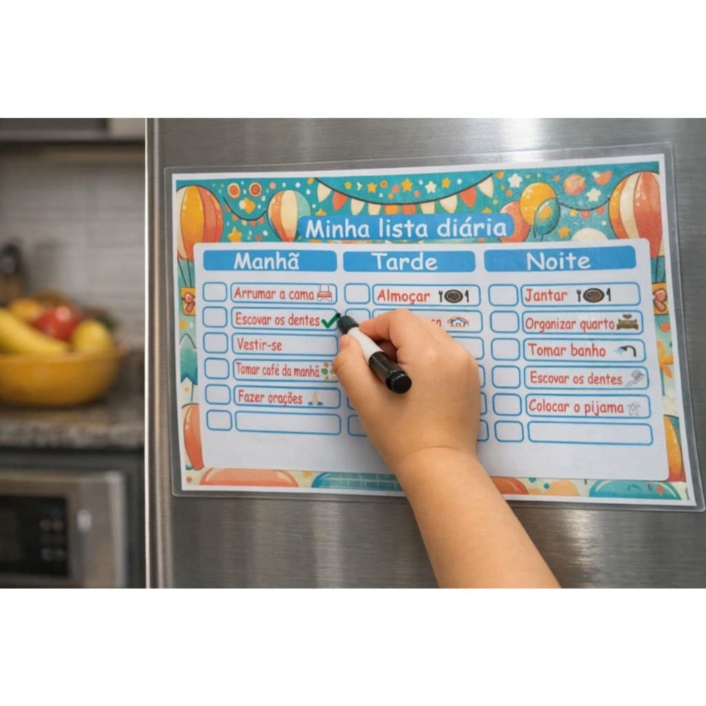 Quadro de Rotina Infantil para Criar Hábitos com Amor Lista de Atividades Diária para Crianças
