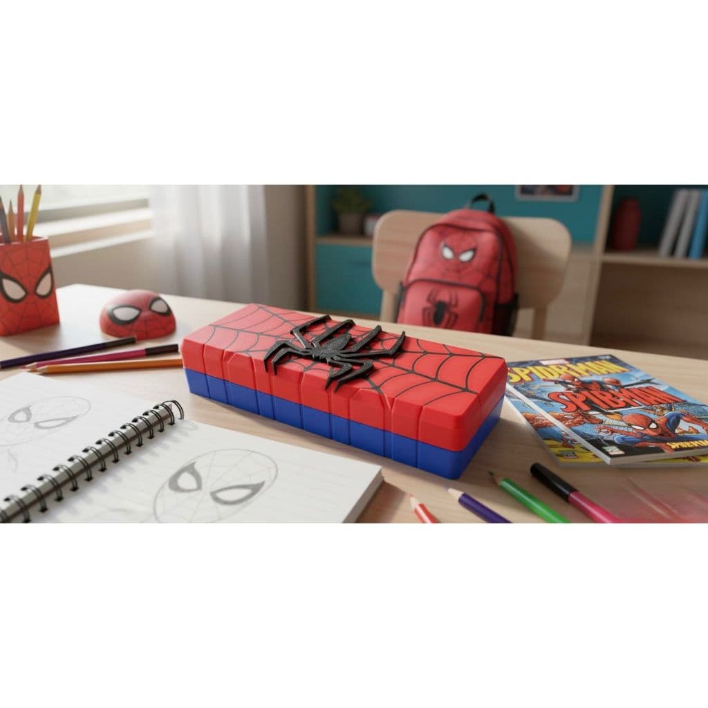 SpiderMan Spider Girl Estojo Articulado Homem-Aranha Premium | Estojo Escolar Infantil Criativo