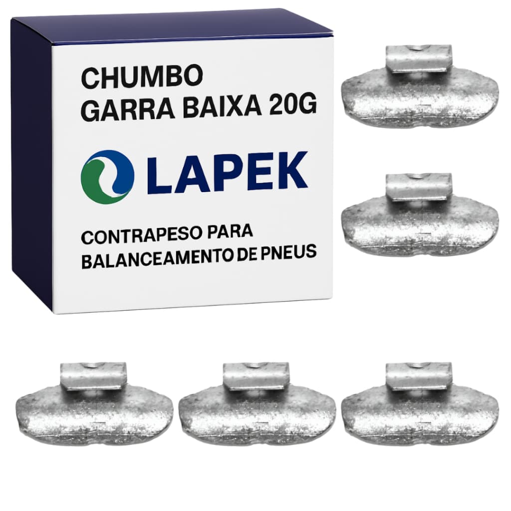 Contrapeso Chumbo Balanceamento 20g Garra Baixa C/ 100 Un