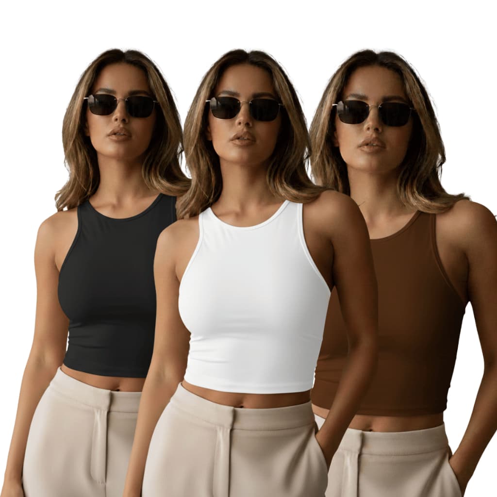 Cropped Feminino Regata Liso Suplex Para academia-Festas Verão