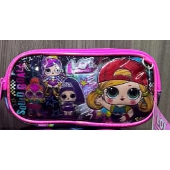 Estojo Escolar Infantil LoL - Modelo 2025 - Preto - 2 Zipers