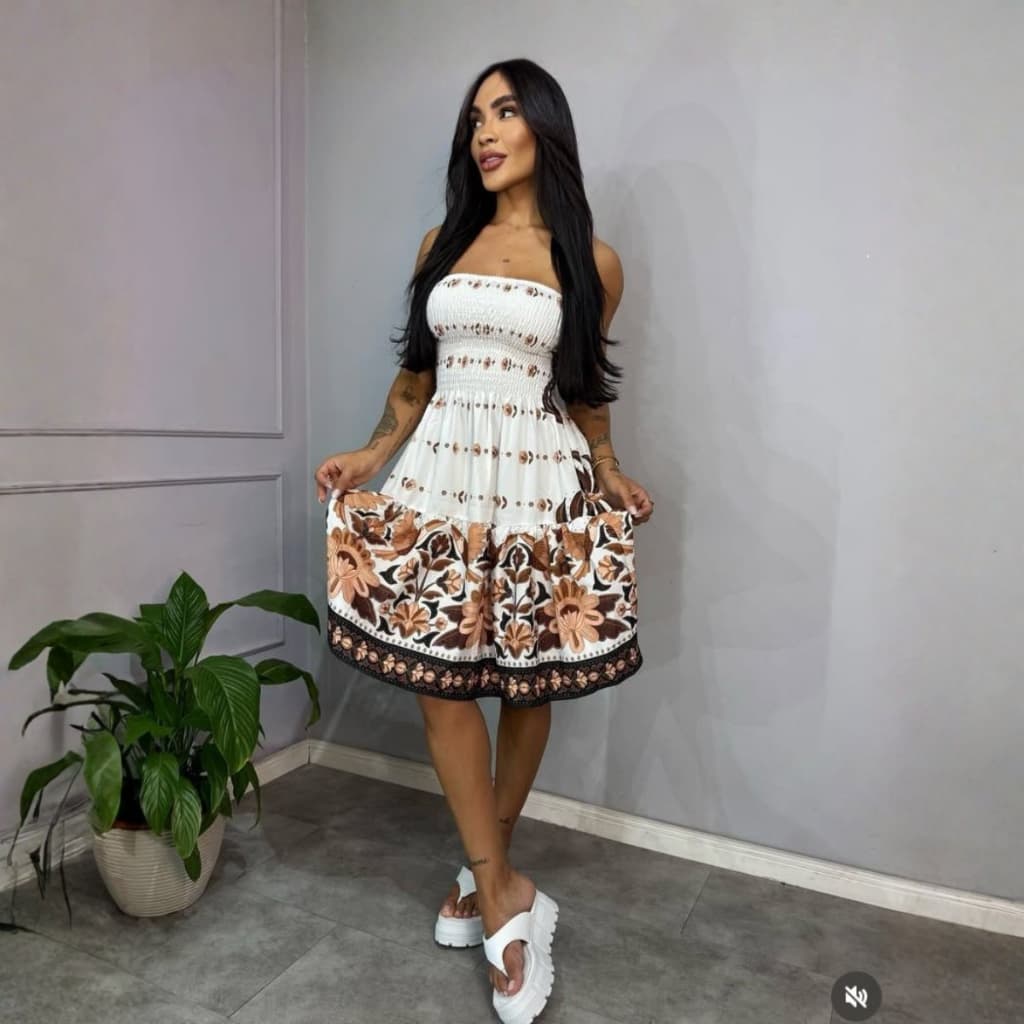 Vestido Feminino Soltinho Tomara Q Caia Estampado Inspiração