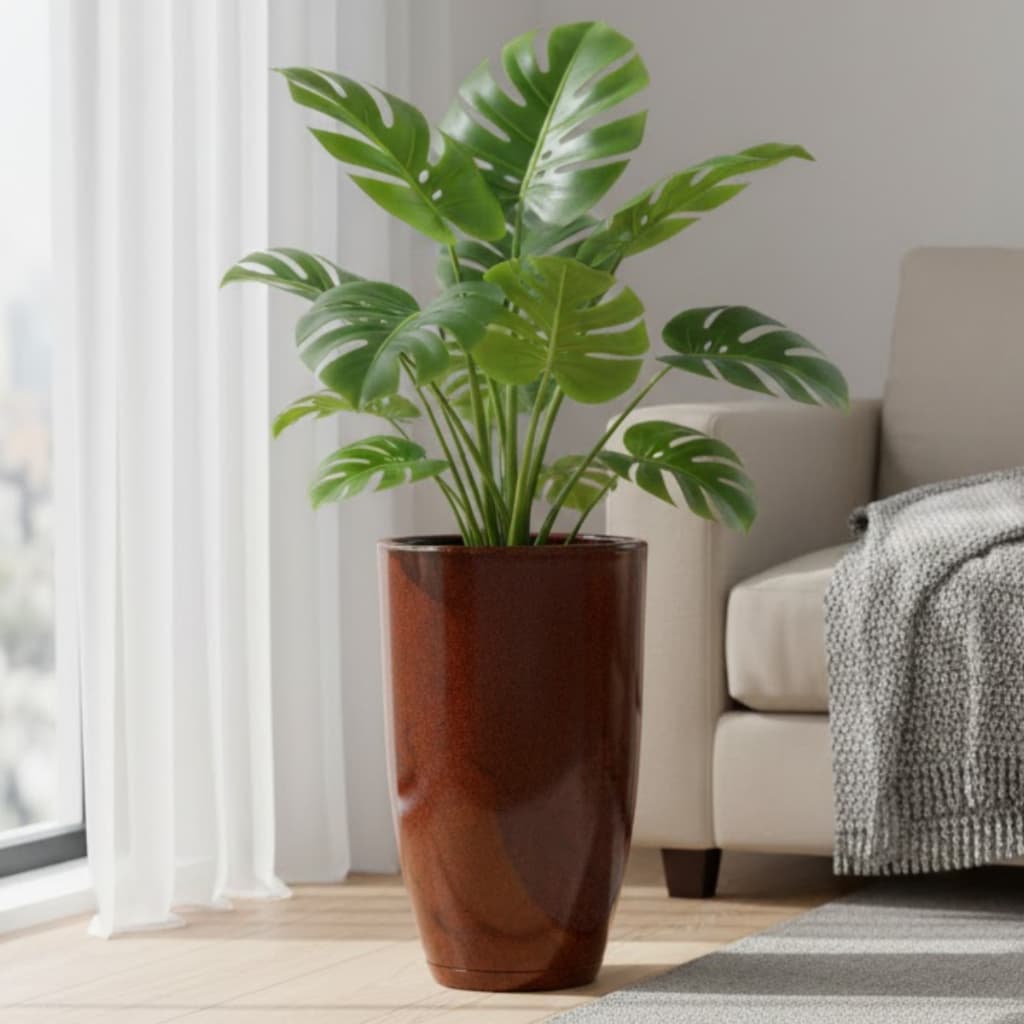 Vaso para planta polietileno coluna lisa polido moderna jardim sala N1