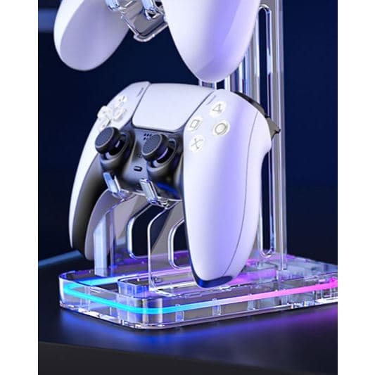 RGB Dual Game Controller Titular Acrílico Armazenamento Suporte Gamepad Handle Bracket Display para PS5