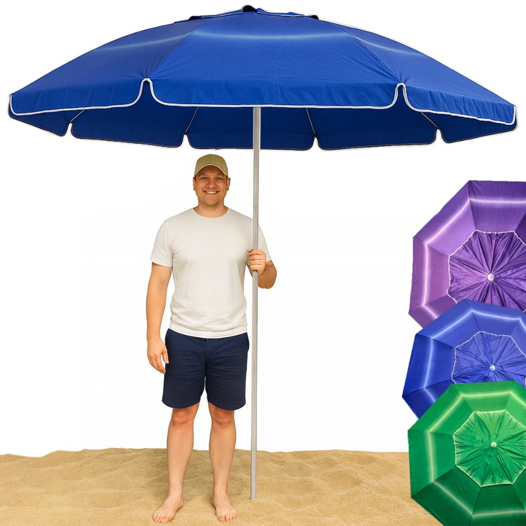 Guarda Sol Gigante 2,40m Uv Praia Piscina Respirável Verão Camping Incliável Reforçado Família Churrasco