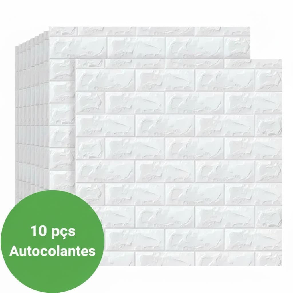 Revestimento Adesivo 3D Tijolinho Autoadesivo Para Parede 70x77cm