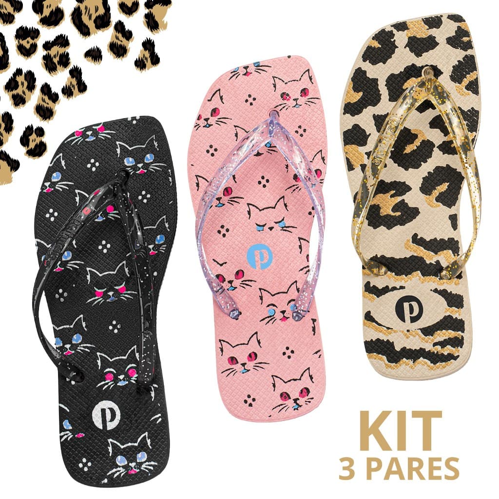 Kit Chinelo Feminino Casual Macio Confortável Leve