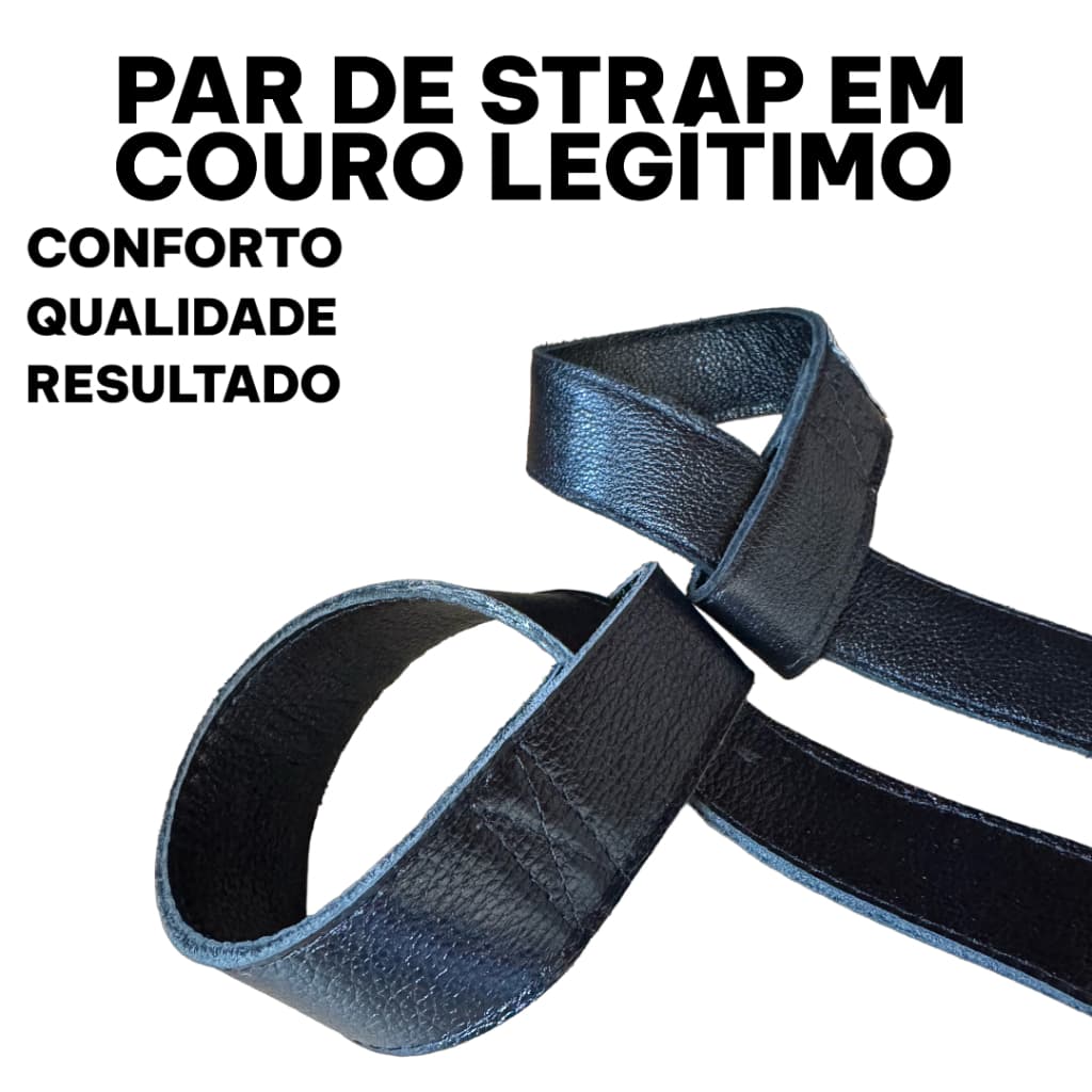 KIT 2 straps de couro legítimo alta resistência para academia, cross, ar livre