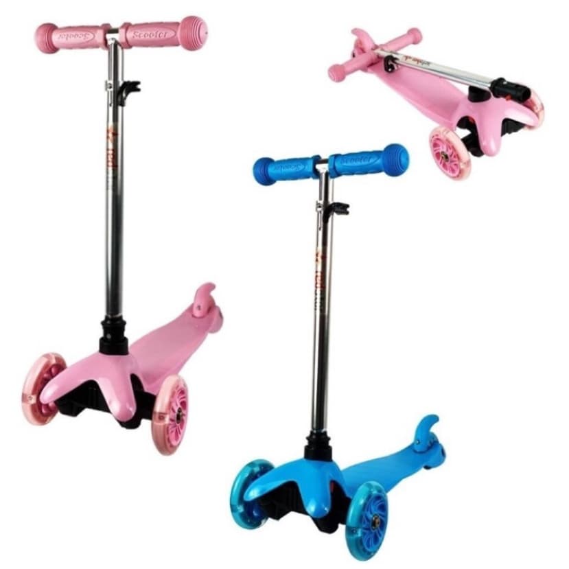Patinete Infantil com 3 Rodas Led Colorida, Ajustável e com Freio - Mod: Médio !  até 50kg