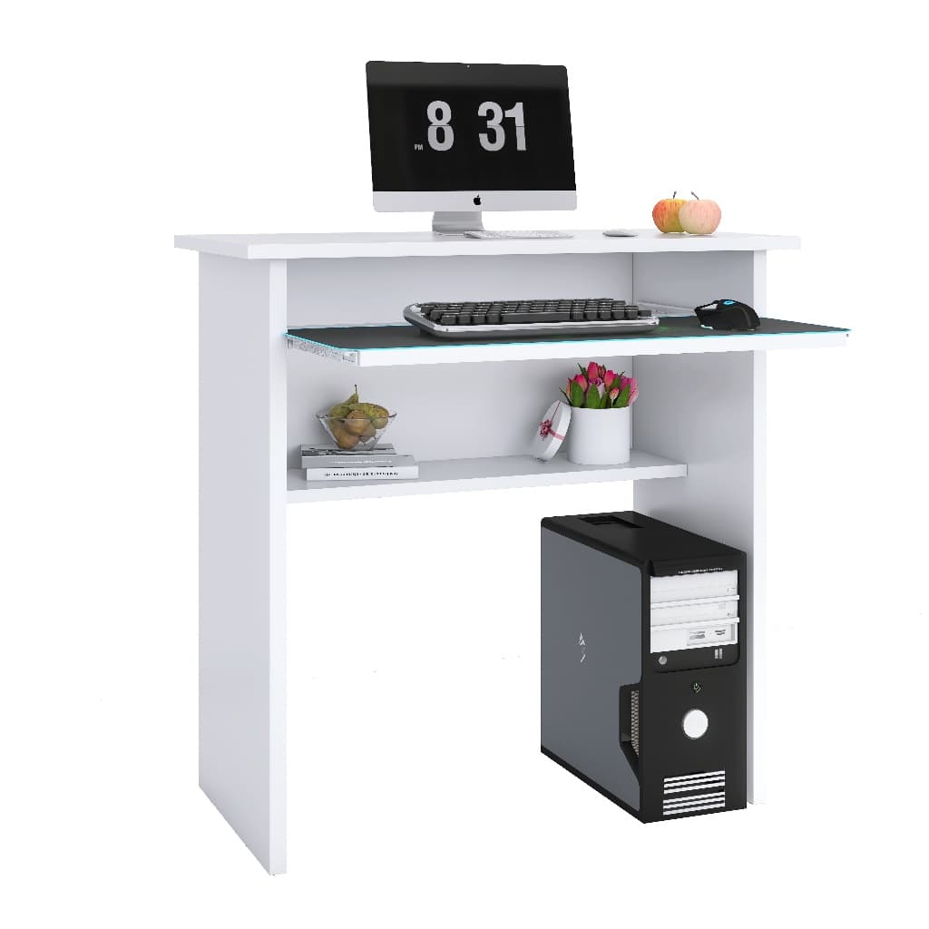 Mesa Escrivaninha para Computador Escritório Home Office sem Gaveta Branca