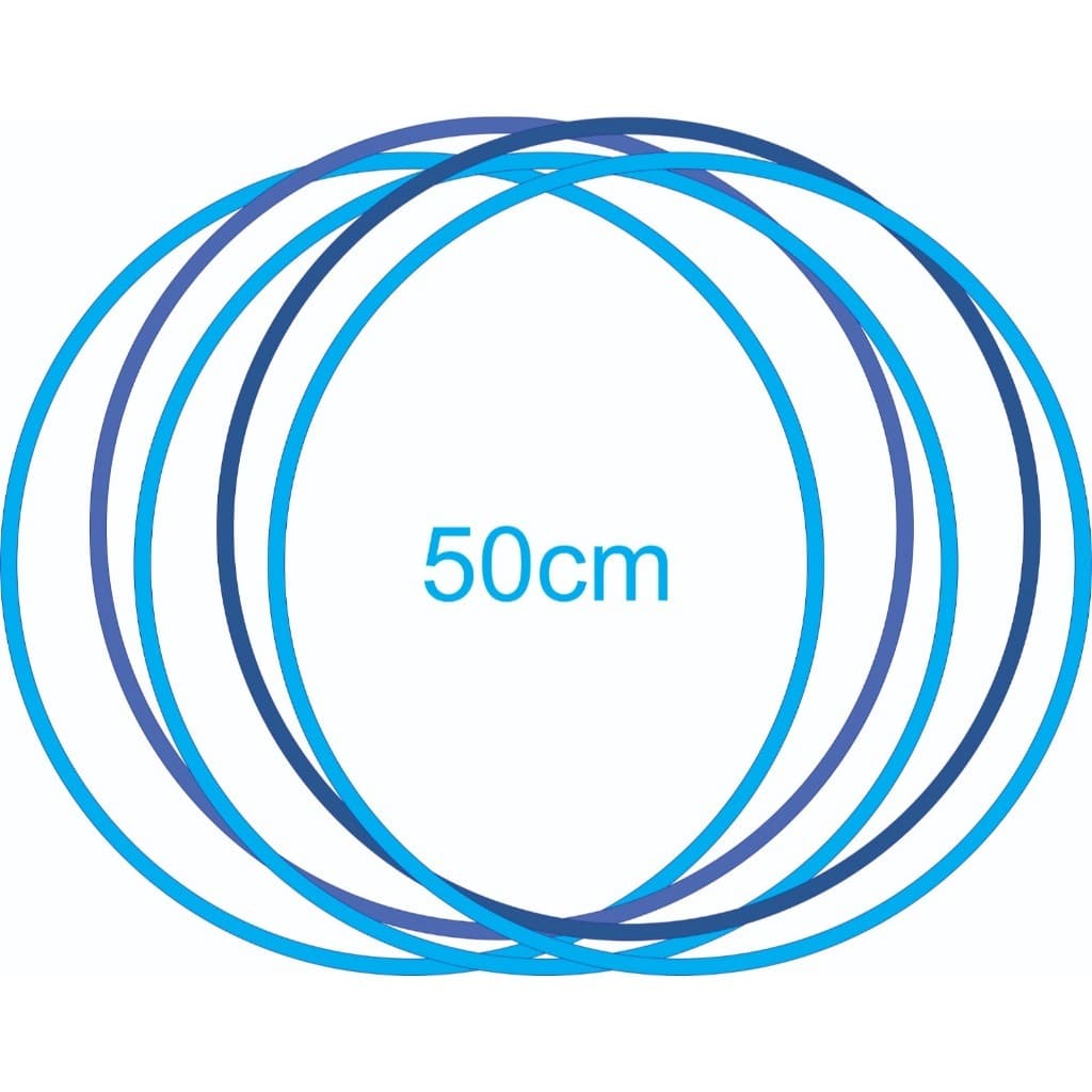 Bambolê Azul Arco 50cm Kit C/ 3 Uni. Brinquedo Treino Funcional Infantil