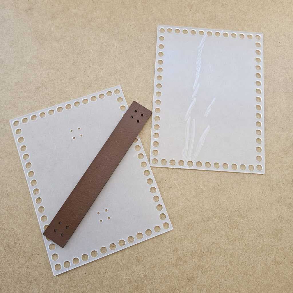 Kit para farmacinha crochê Base + Tampa + Alça 15x20cm Acrílico 2mm