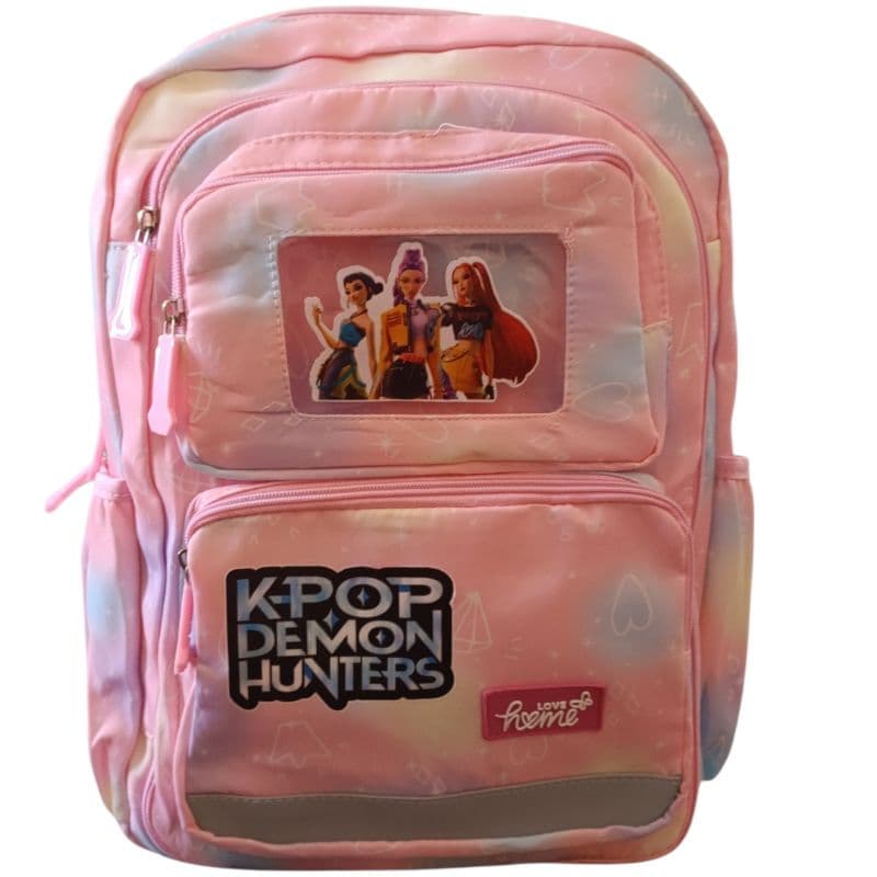 Mochila K-pop com várias divisórias para estudantes