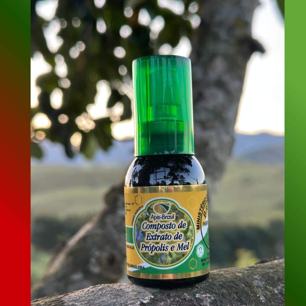 Própolis Spray para Garganta Alívio Puro Própolis Verde com Mel Proteção Natural 30ml Antisséptico Sabor Mel