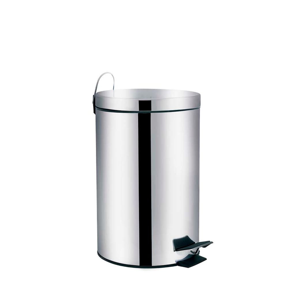 Lixeira Inox Ágata 12 Litros Com Pedal e Balde Interno Removível Mor