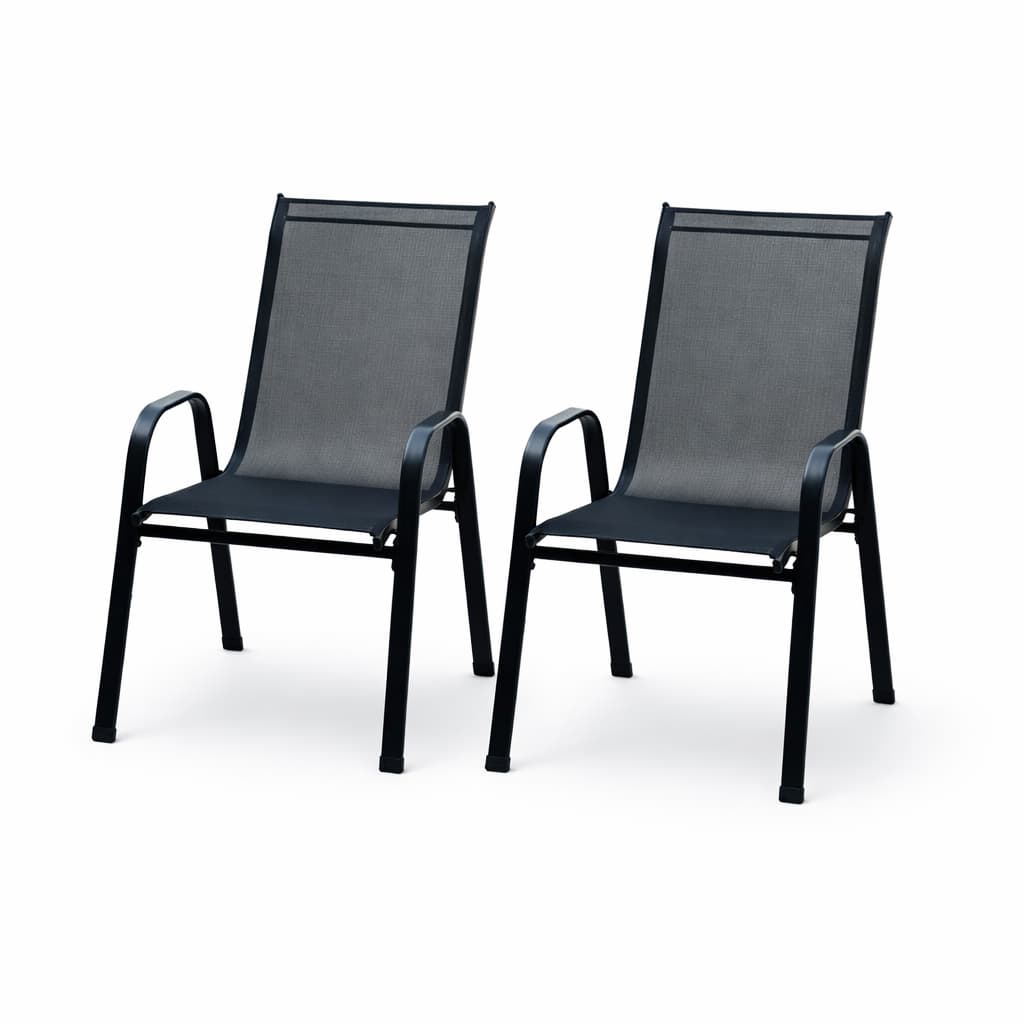 Kit 2 Cadeira Tela Tecido Mesh Impermeável Moderna Aço Piscina Área de Lazer Externa Alpendre Jardim