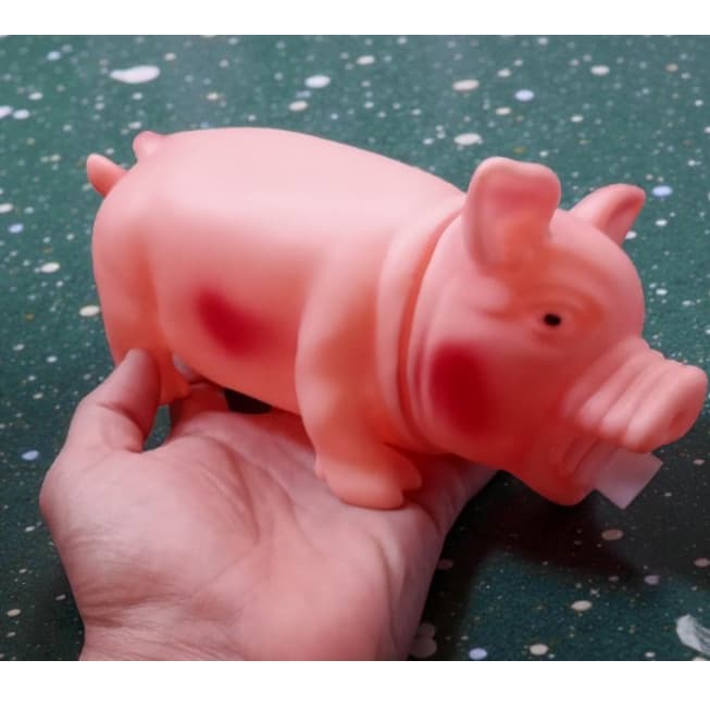Porco Mordedor para Pet com Apito Brinquedo Interativo para Cães