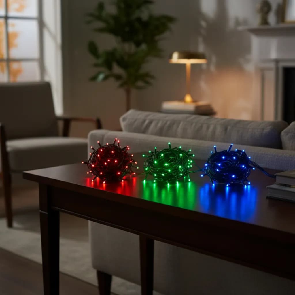Kit 5 Cordão Rgb 20 Metros 200 Leds + Controlador Azy Import