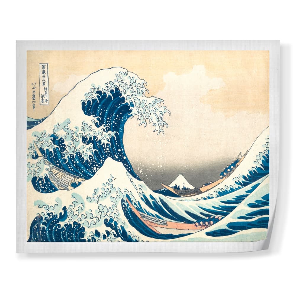 Tela em Tecido Canvas A Grande Onda de Kanagawa - Katsushika Hokusai | Canvas para Emoldurar
