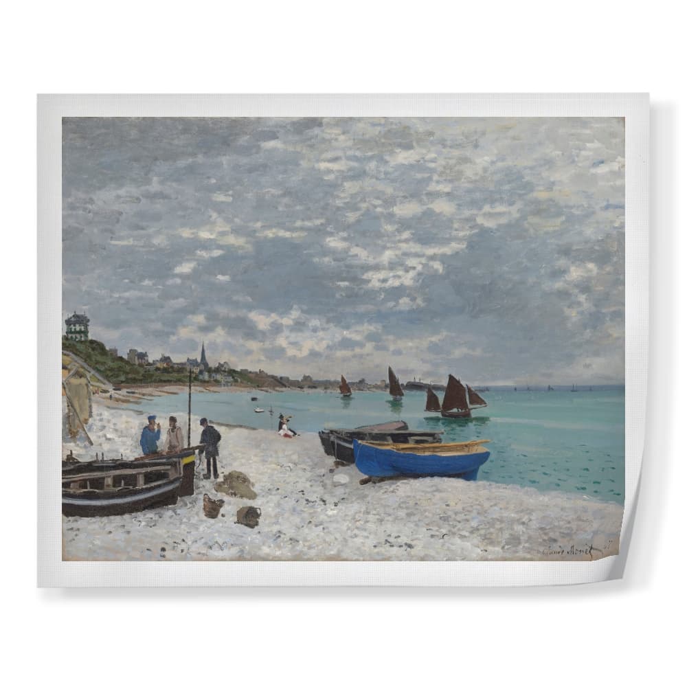 Tela em Tecido Canvas A Praia de Sainte-Adresse - Claude Monet | Canvas para Emoldurar