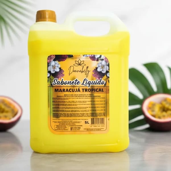 Sabonete Líquido Perolado Maracujá Tropical 5L - fragrância irresistível e marcante - Donnabelly
