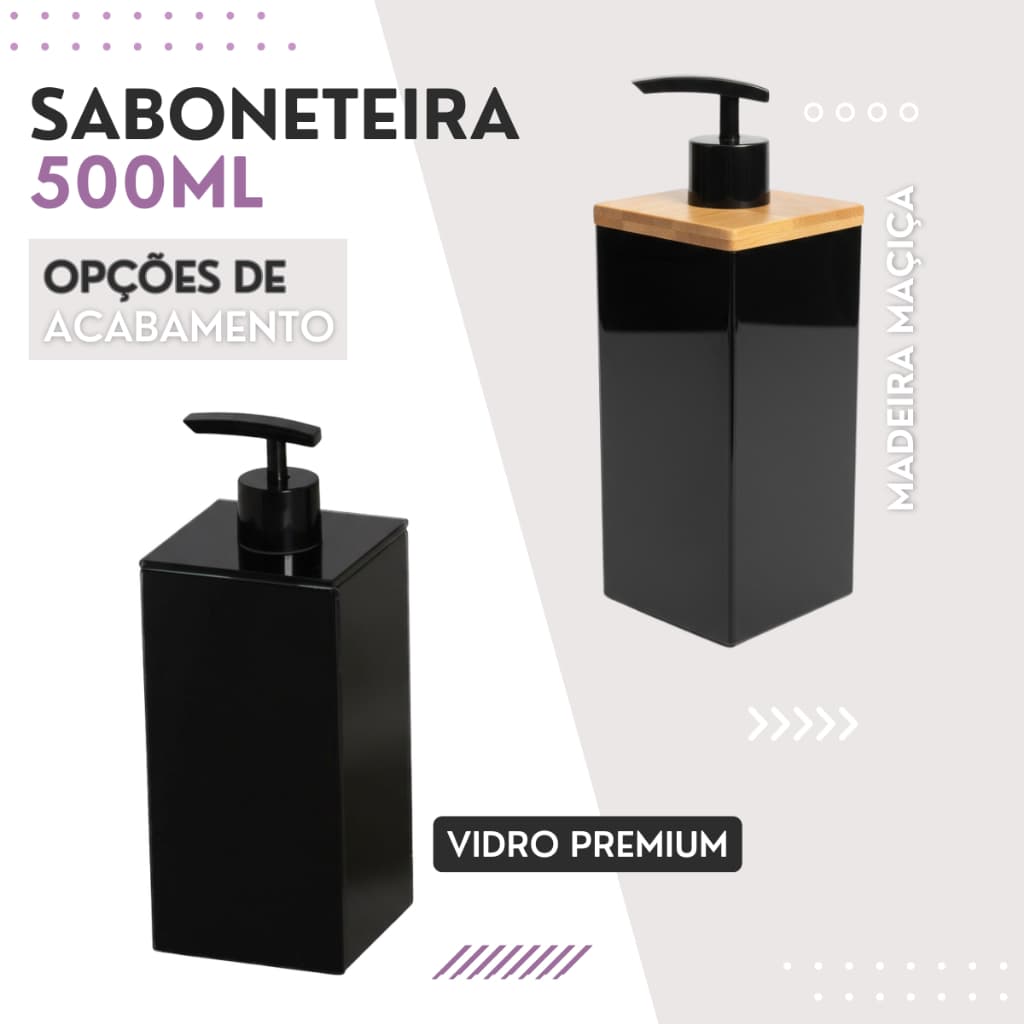 Saboneteira Líquida 500ml Porta Sabonete  Alcool Gel com Dosador Design Moderno e Resistente