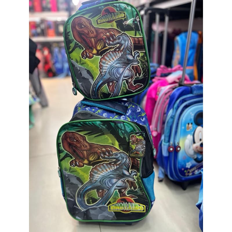 Kit Mochila Escolar de Masculino Rodinha Com Lancheira e Estojo