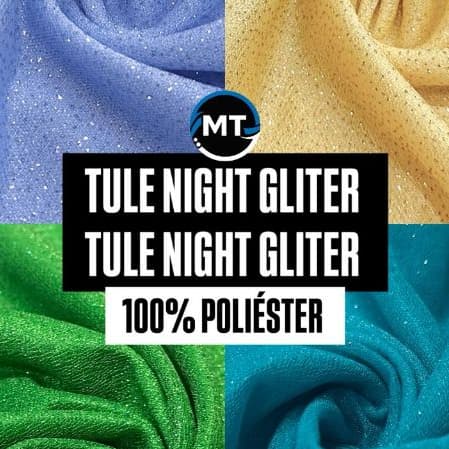 3 Metros Tecido Tule Night OU CREPE COM GLITER ( 1,50 MtsCompLarg )