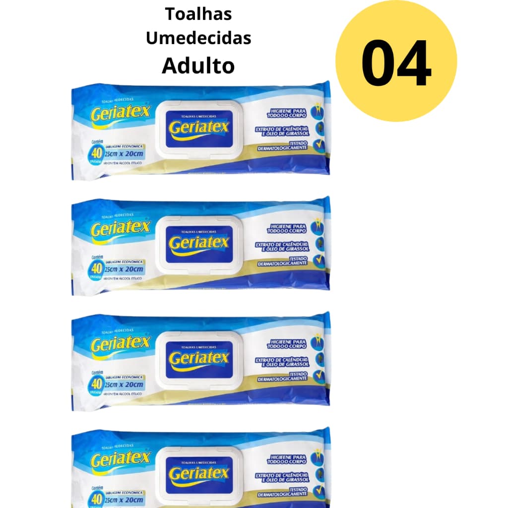 Toalhas Umedecidas Geriatex Adulto Promoção 4uni