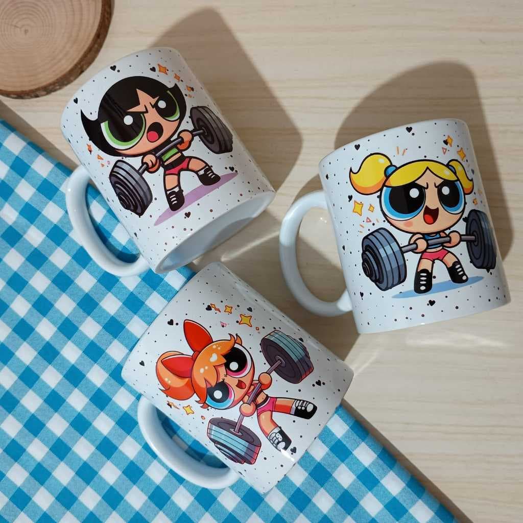 Caneca Personalizada Super Poderosas Maromba/ Academia/ Treino/ Musculação Com Seu Nome de Porcelana