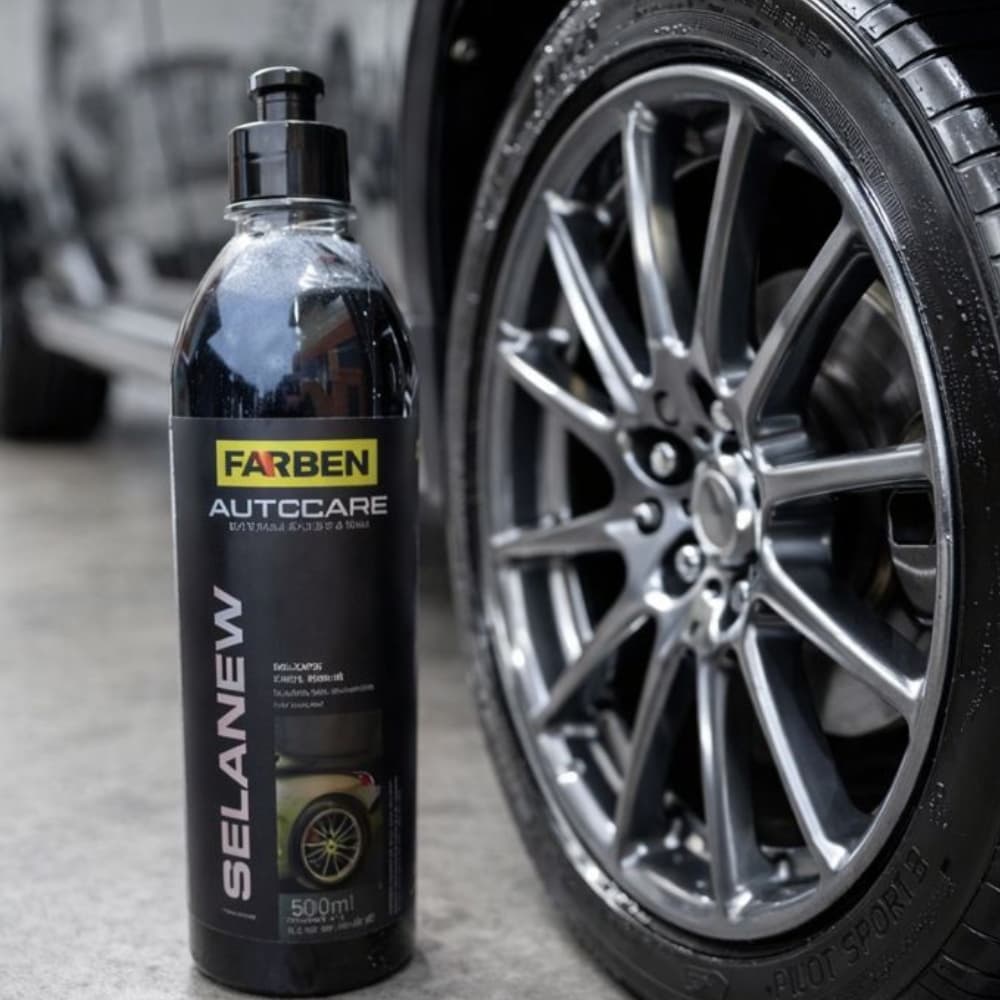 Pretinho Para Pneu Farben Selanew Selante Limpa Pneus – Proteção e Limpeza Prolongada 500mL