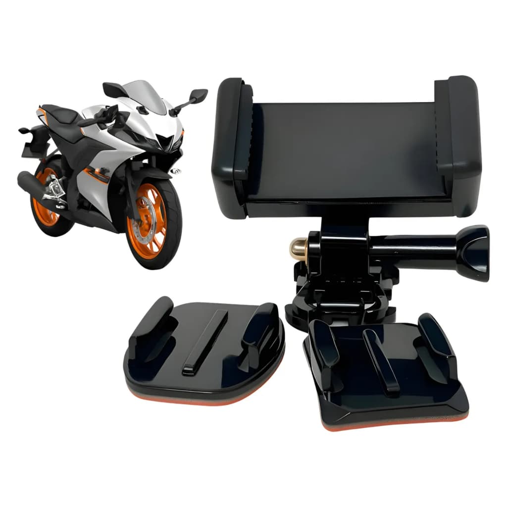Suporte Clipe Celular Universal Para Moto Tanque Preto 360° Preto