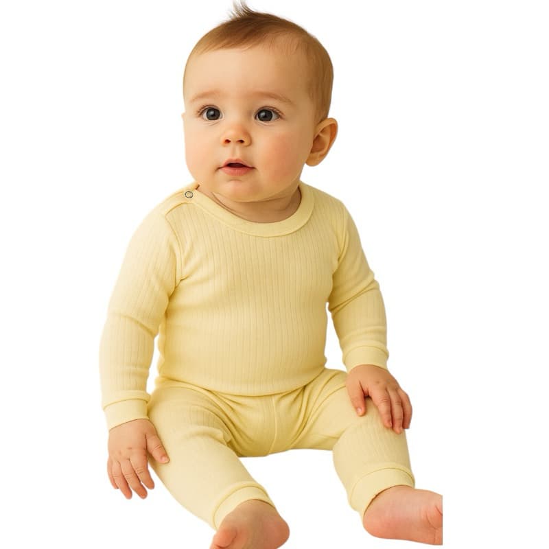 Kit Conjunto Menino 2 Peças Bebê Body e Calça Malha Algodão Canelado Infantil