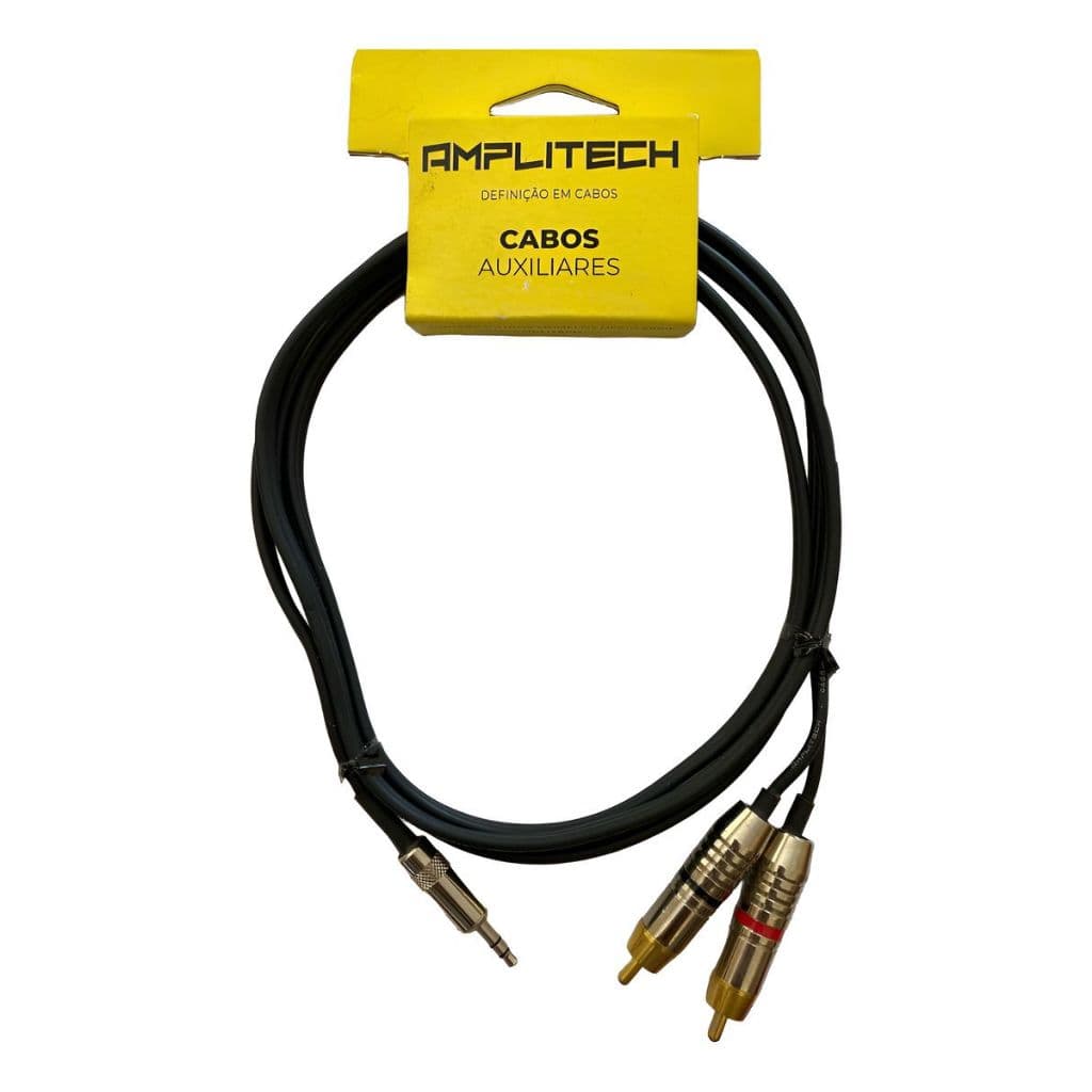 Cabos 1,8 Metros Amplitech P2 Estéreo X2 Rca