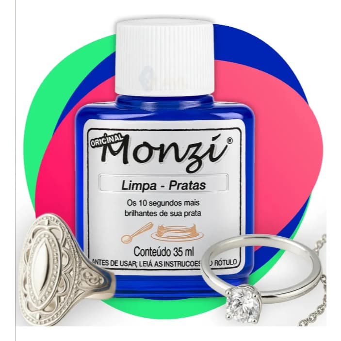 Limpa Pratas Monzi 35ml Original Brilho Em Anel Aliança Jóia