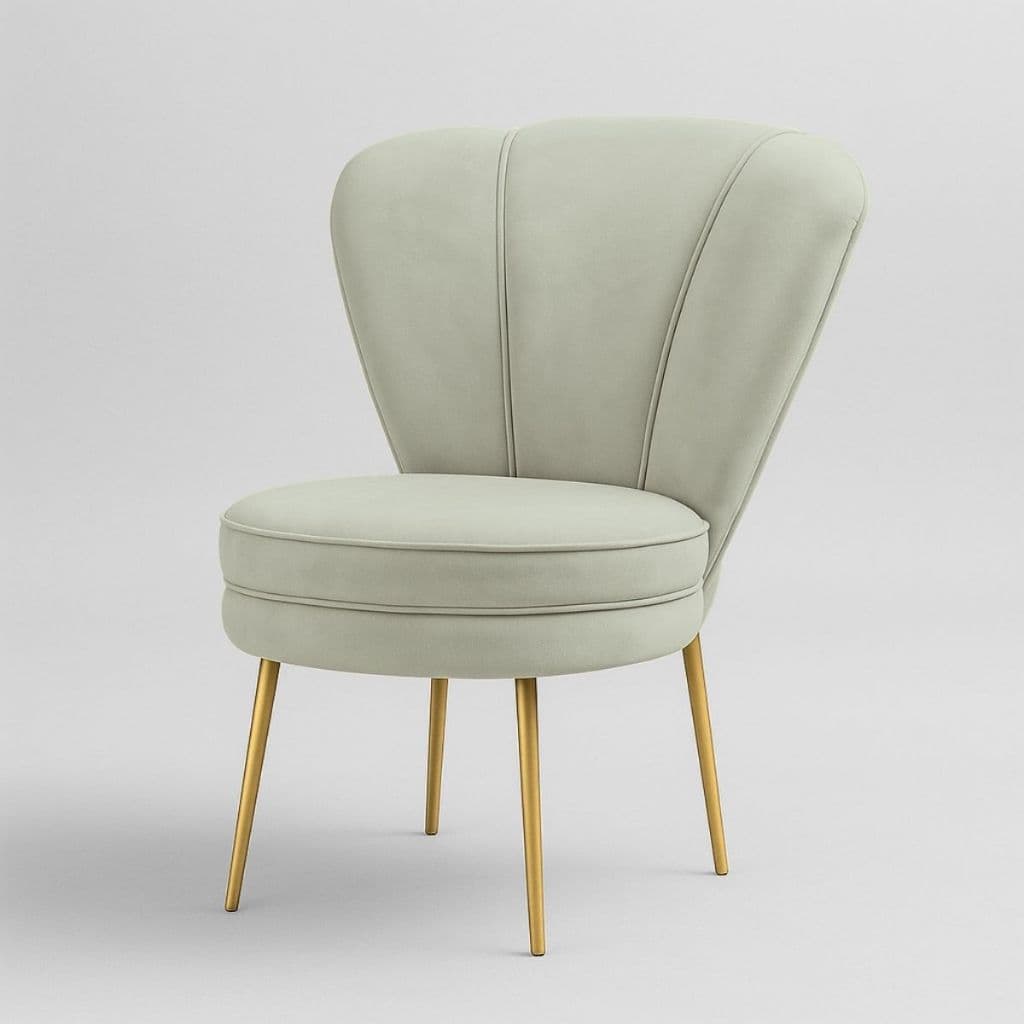 Cadeira Moderna Pés de Ferro Elegante Tecido Veludo Macia para Mesa de Jantar