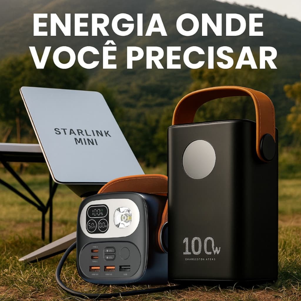Power Bank 60.000Mah carregador 100W de Potencia para Starlink Mini Carregador portátil Envio Rápido
