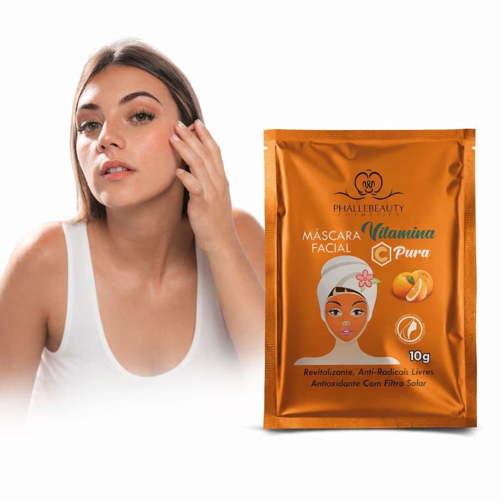 Kit de Máscara Facial Vitamina C Sachê 10g - Phallebeauty