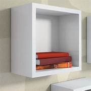 Nicho Decorativo Branco MDF – Prateleira Flutuante Quadrada para Quarto, Sala e Escritóri