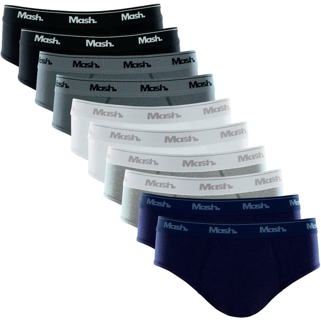 Kit C/ 10 Cuecas Slip Mash Básica Algodão Masculina Original Confortável