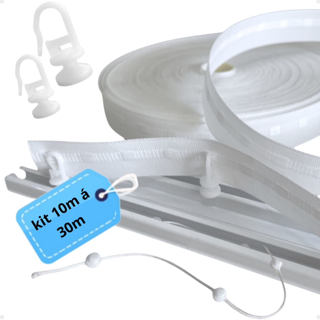 Kit Fita Facil + Deslizantes Gancho + Cordão Limitador Ondas Perfeita - 10 até 30m